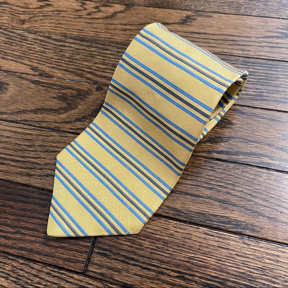 Tommy Hilfiger Yellow & Navy Silk Tie